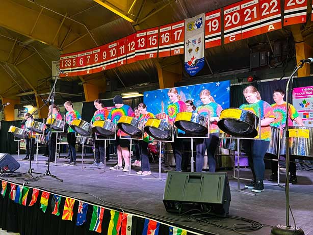 Brockville Steel Band on stage performing