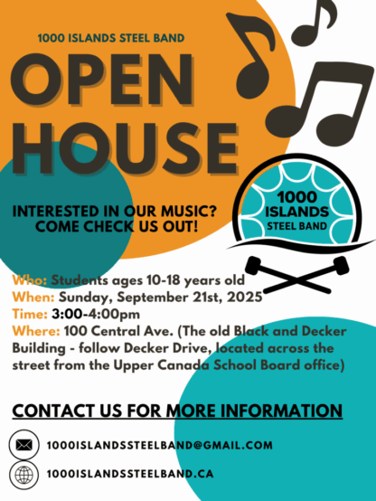 1000 Islands Steel Band Open House Poster (1)